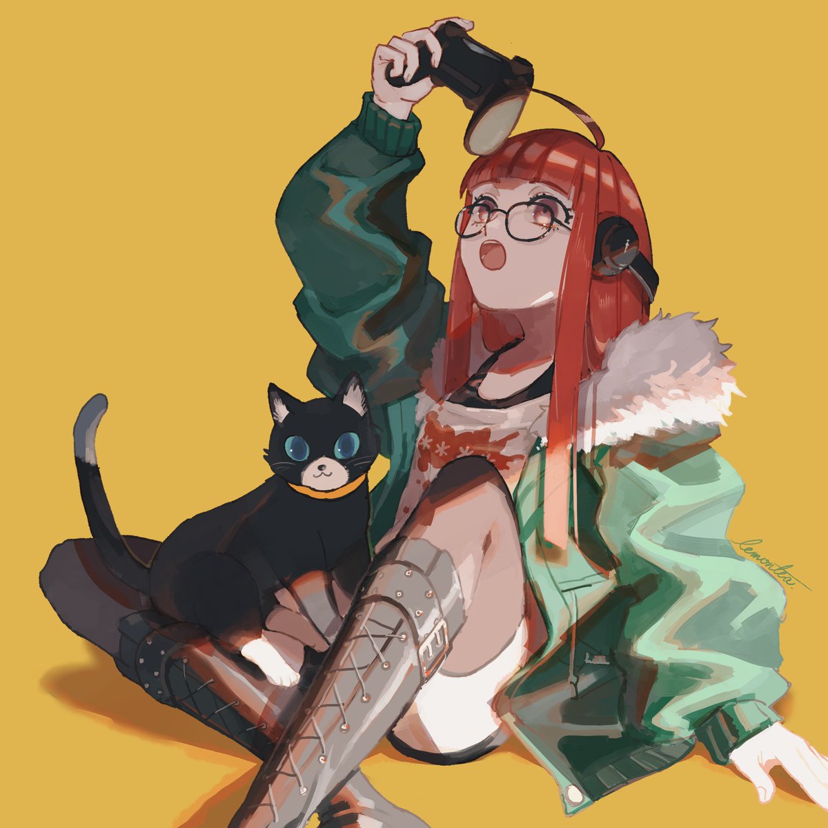 モルガナ(ペルソナ) ,佐倉双葉 「I just can't wait for P5R to arrive... 」|檸檬のイラスト