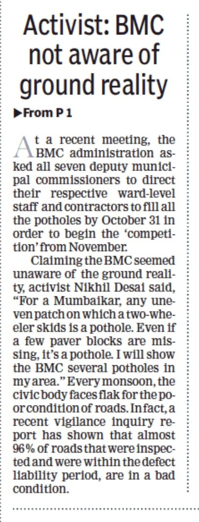 richapintoi's tweet photo. #BMC gears to take up on #pothole challenge on #Mumbai #roads. Read here.
https://t.co/kgDGXVBD6O https://t.co/cu6MRIBTkX