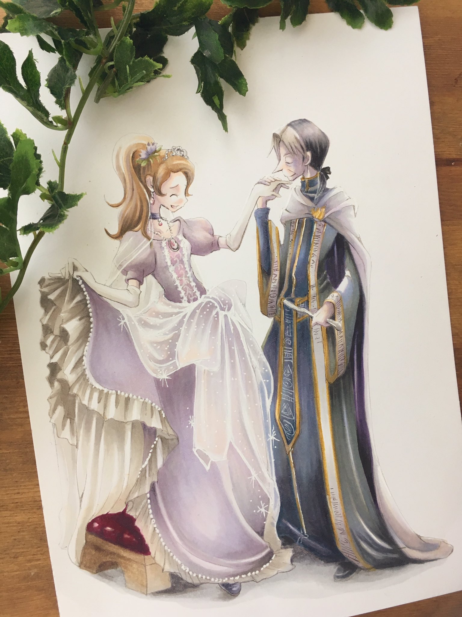 えだまみ 皆さんの美麗結婚式にうっとりしつつ 式前夜 前上げた子供プリンセスと魔法使いの10年後がテーマという独りよがりっぷり ちいさなプリンセスソフィア セドリックさん コピック アナログ絵 T Co Mmdhumwwqy Twitter