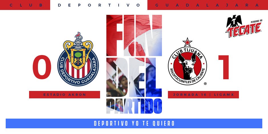 Chivas's tweet photo. Terminó el partido. https://t.co/DJaFaB4Mhs