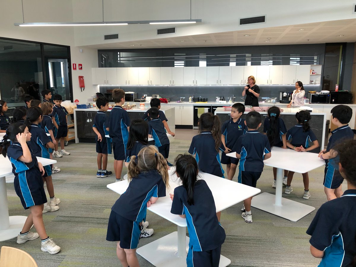 StLukesMP's tweet photo. The definition of a brave teacher: Mrs Atkins and Mrs Aggarwal are teaching 40 Stage 1 students how to cook Mars Bar Slice this afternoon in Activities Club! Good Luck! #yum #extendedschoolday #learningbasedactivities https://t.co/1MSwI9aSie