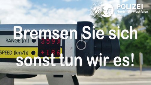 polizei_nrw_bn's tweet photo. Je schneller, desto länger der Bremsweg – Wir kontrollieren heute in 
🚓 #Nonnenberg Nonnenberger Straße
🚓 #Widdig L300
🚓 #Brenig Hohlenberg 
🚓 #Meckenheim L262/Sängerhof https://t.co/o0hfwHlgkx