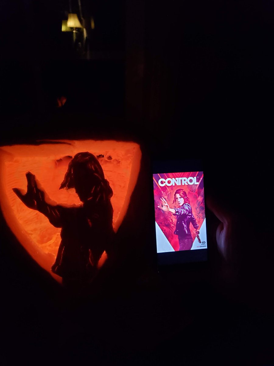 IndustrialGamer's tweet photo. Happy Halloween! As you all know I typically carve gaming themed pumpkins every year! This year, I decided to do CONTROL as it's one of my favorite games this gen and I'm currently still playing through it! So how'd I do? 

Thanks to @remedygames @ControlRemedy @TheCourtneyHope https://t.co/NAsbR5hVHI