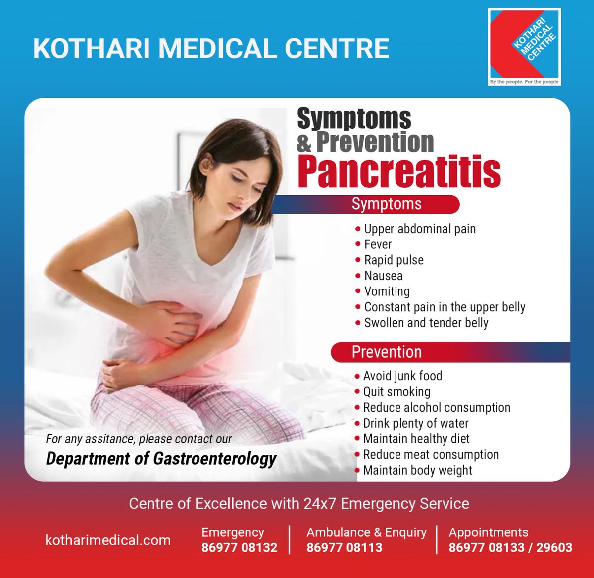 Kotharimedical1's tweet photo. Pancreatitis is inflammation in the pancreas. The pancreas produces enzymes that help digestion &amp; hormones that help regulate the way your body processes sugar, the most common problems are fever, rapid pulse, vomiting.
#pancreatitis #pancreatitisproblems #pancreatitisawareness https://t.co/nfh8ZMyBVL