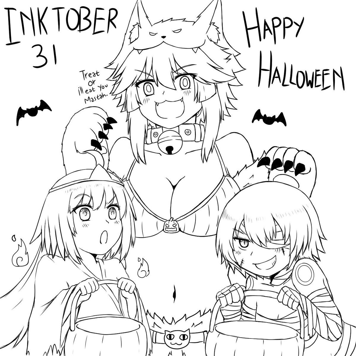 FGO Inktober Day 31: Happy Halloween!
Well today is the last Inktober, hope you enjoy all of my inktober and thankyou so much for the support.
#タマモキャット #キャス狐 #ポケモン