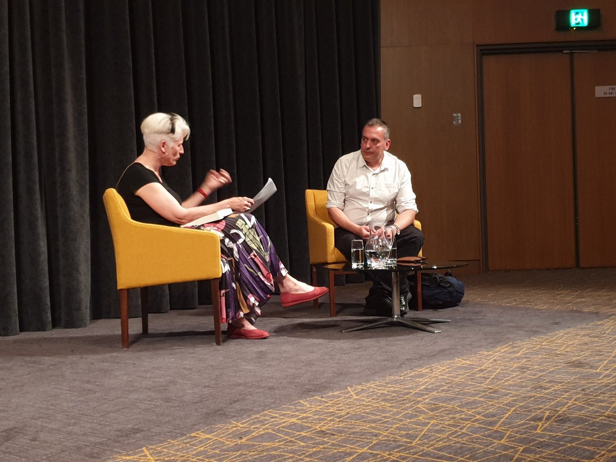 Huge thanks to #ChristosTsiolkas and #GenevieveJacobs for a conversation about blood, belief, ethics, spirituality and Christos' new novel #Damascus at @nlagovau tonight.