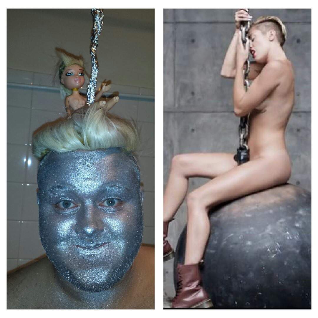 scanlon91's tweet photo. @MileyCyrus this was Halloween back in 2013 #wreckingBall https://t.co/2f3UYueBrD
