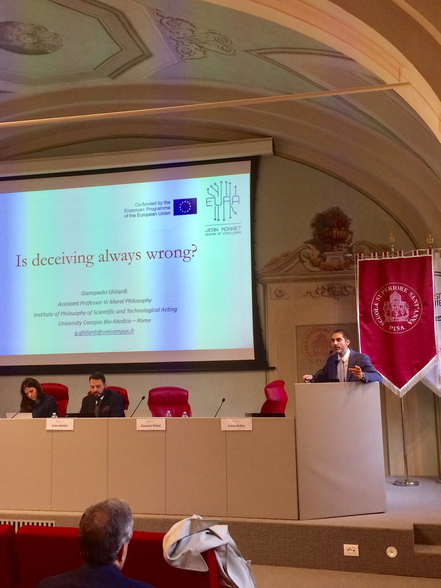 eura_of's tweet photo. Giampaolo Ghilardi asks: Should robot be “deceiving by design” in order to work fine? Is deceiving a technical requirement? #robotics #ArtificialIntelligence @INBOTS_CSA @AnB_Law @EURegRobotics #deceptionbydesign #EURAconference2019 #HumanRobotInteraction https://t.co/RdyLb6VkCm