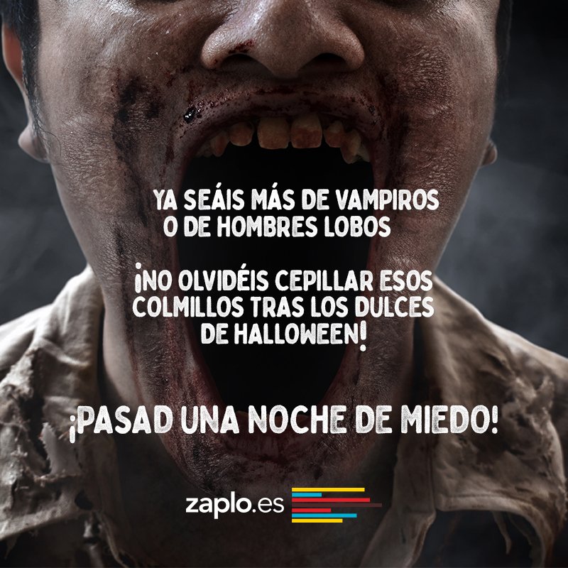 Zaplo_spain's tweet photo. Ya seas más de vampiros 🧛 o de hombres lobos 🐺:

¡No te olvides de cepillar tus colmillos tras los dulces de esta noche!🍬🍬

¡ Pasa una noche de miedo y #FelizHalloween!  🎃🎃 https://t.co/jDBEdOJcZd