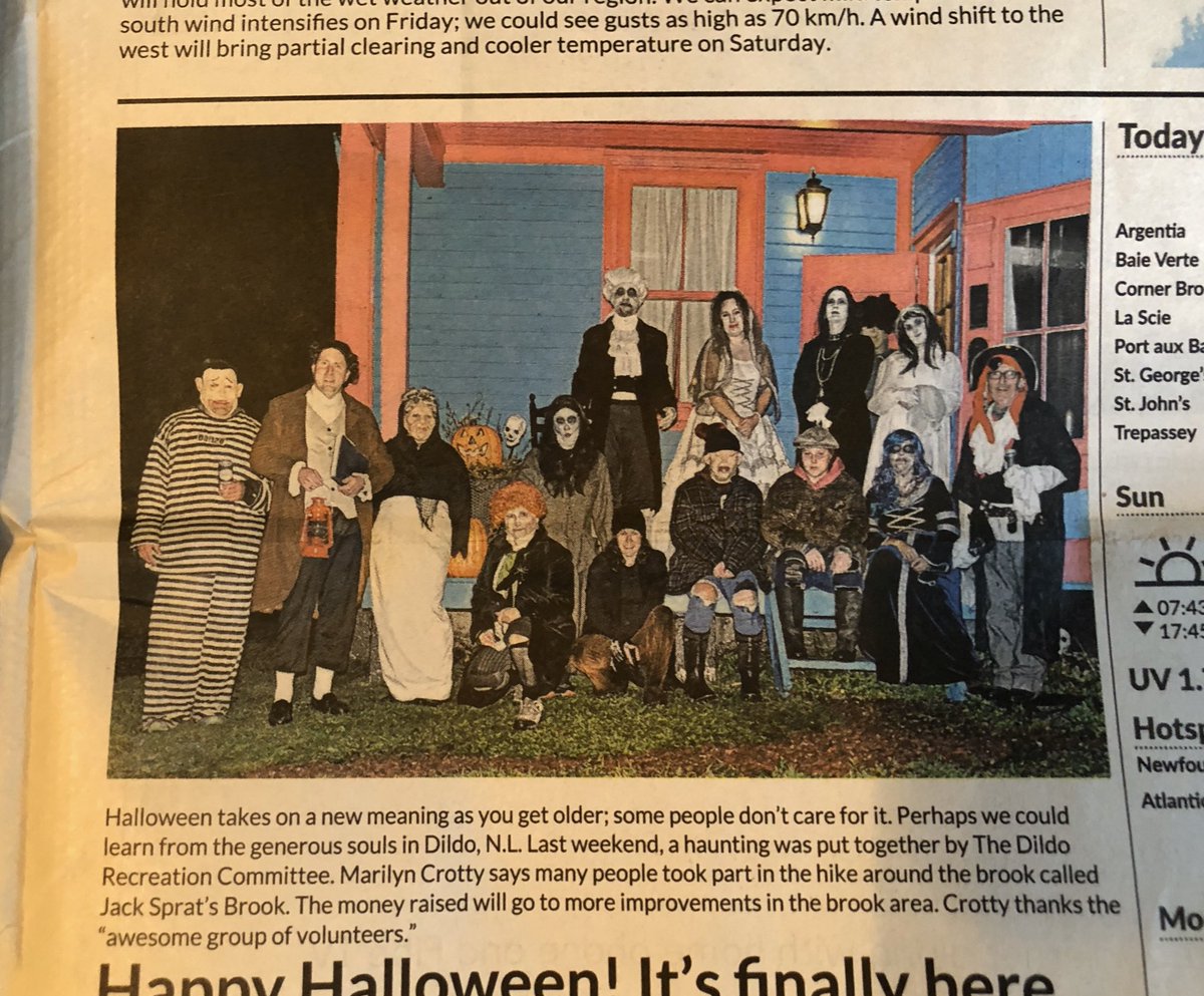 georgehousebb's tweet photo. In The Telegram ~ lots of fun and was glad to be a part of it! 🎃🦇❤️ #georgehouseheritagebed #jacksprat #jackspratt #jimmykimmellive #jimmykimmeldildo #home #love #visitdildo #visithistoricdildo #dildo #halloween #thetelegram #explorenl #nltourism #nlheritage https://t.co/wkJnQFpWpy