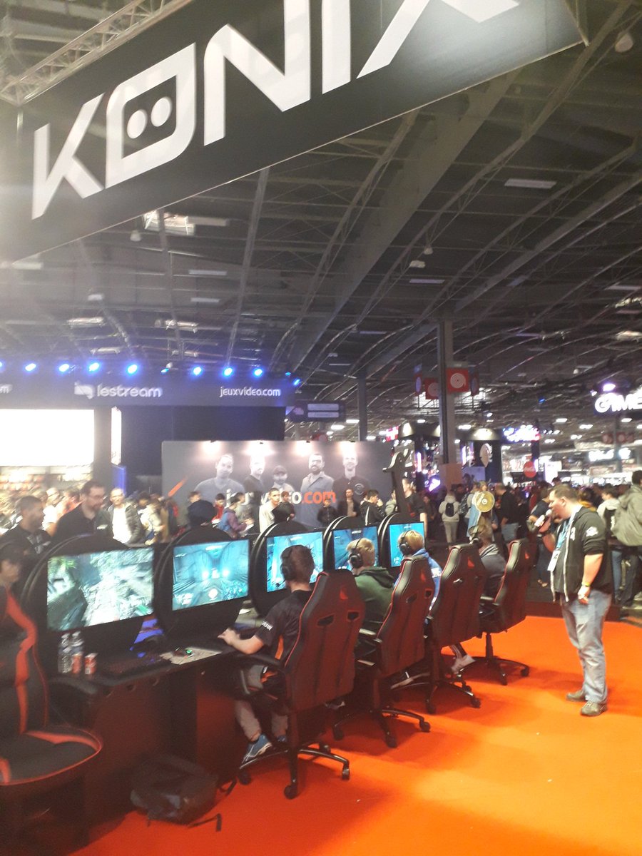 ElodieDuhamel1's tweet photo. Bientôt le prochain tournoi au stand @KonixInteract sur @Quake_FR animé par @SuPr3m3_85 et @Hellstrif_ @Bethesda_fr #PGW2019 https://t.co/7ssjQjJTmd
