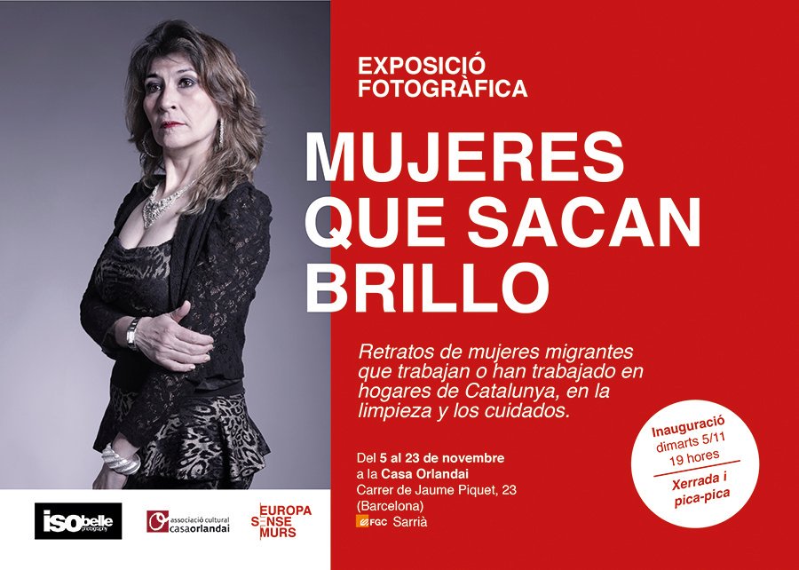 GabyPoblet's tweet image. El martes 5/11 inauguramos un proyecto que me hace muchísima ilusión, y que llevamos años planeando con @Isofotobcn "Mujeres que sacan brillo", exposición fotográfica de mujeres migrantes trabajadoras del hogar. No diré nada, vengan a verlo! Mil gracias @Casaorlandai x el apoyo.