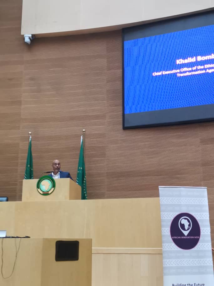 ia_global1's tweet photo. African Innovation Week-2019 Day-4: @KhalidBomba,  
CEO, Ethiopian Agricultural Transformation Agency talking about "Transformation of Agri-Industry Through Distributive Technology".
#AfricanInnovationWeek
#BuildingtheFutureLeadersofAfrica
#AIW2019 https://t.co/rUFO2uzyPr