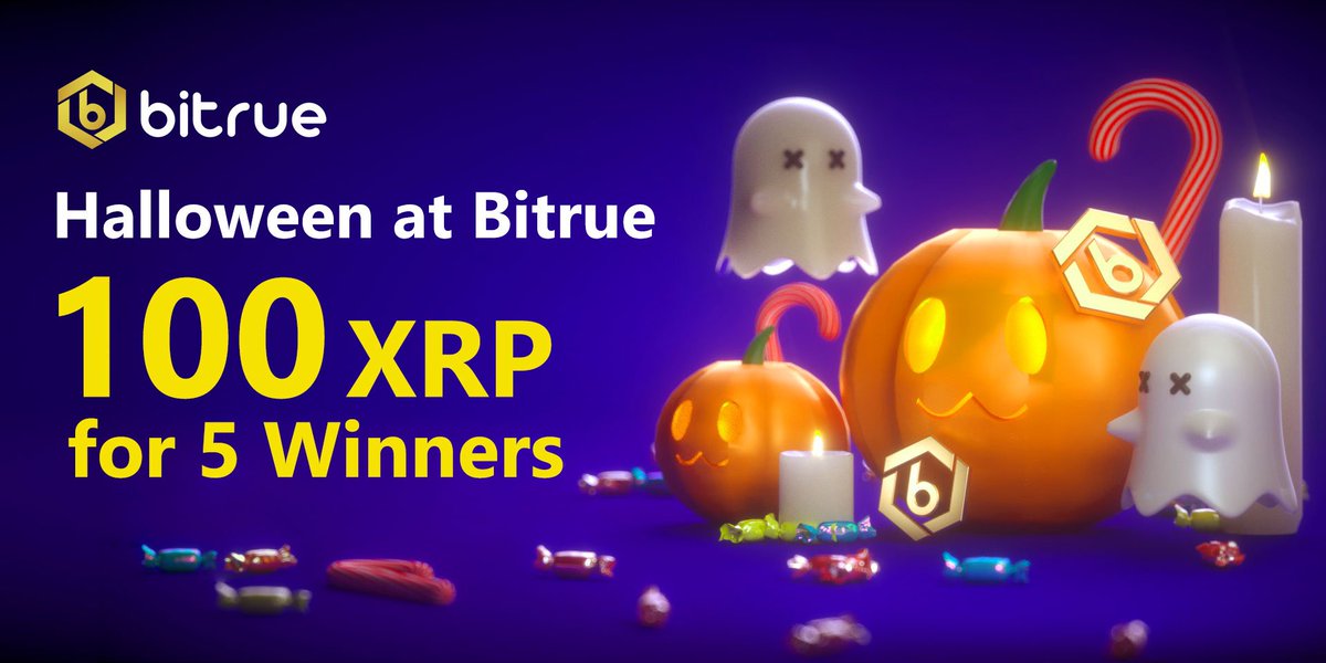 Trick or treat! Bitrue only ever has treats, so we have another contest where 5 lucky winners can receive 100 $XRP each. Rules are simple as always:

1. Follow <a href="/BitrueOfficial/">Bitrue</a>
2. Retweet this tweet
3. Reply here tagging 3 friends

Winners will be announced in a week~