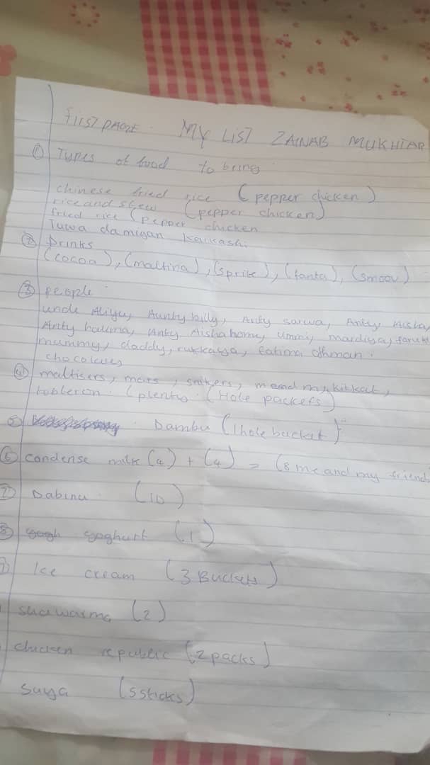 ummitta_aysha's tweet photo. Our last born sent her first visiting list to our mother 😂😂😂
Zainab won't kill me https://t.co/RpL3ME71mY