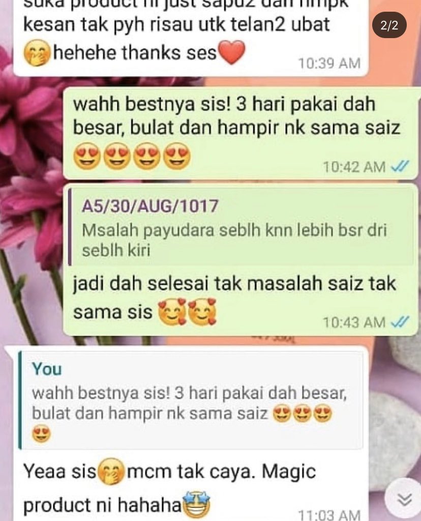 breastbutt's tweet photo. POSITIF FEEDBACK LAGI DAN LAGII.🥰
.
Bestnyaaa ramai yg dh berjaya dengan Femini! Patutlah sampai jadi [SERUM PEMBESAR PAYUDARA &amp; PUNGGUNG NO.1 MALAYSIA]. Syukur alhamdulillah. 😊
.
Thank you for all ur feedback &amp; support. Femini team love u all.😘 https://t.co/l38QooSbbH