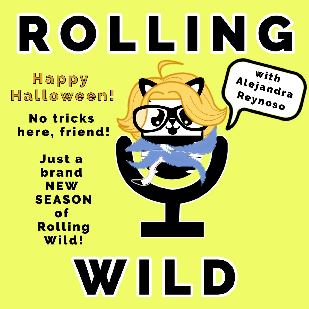 AleReyn0s0's tweet photo. Happy Halloween! Check out CatMic's Halloween Costume! π€π₯ The first episode of Season 2 of #RollingWild is now live on Podbean & my website, and will be available on iTunes & Spotify within the next day! https://t.co/u8eJvTCFXP