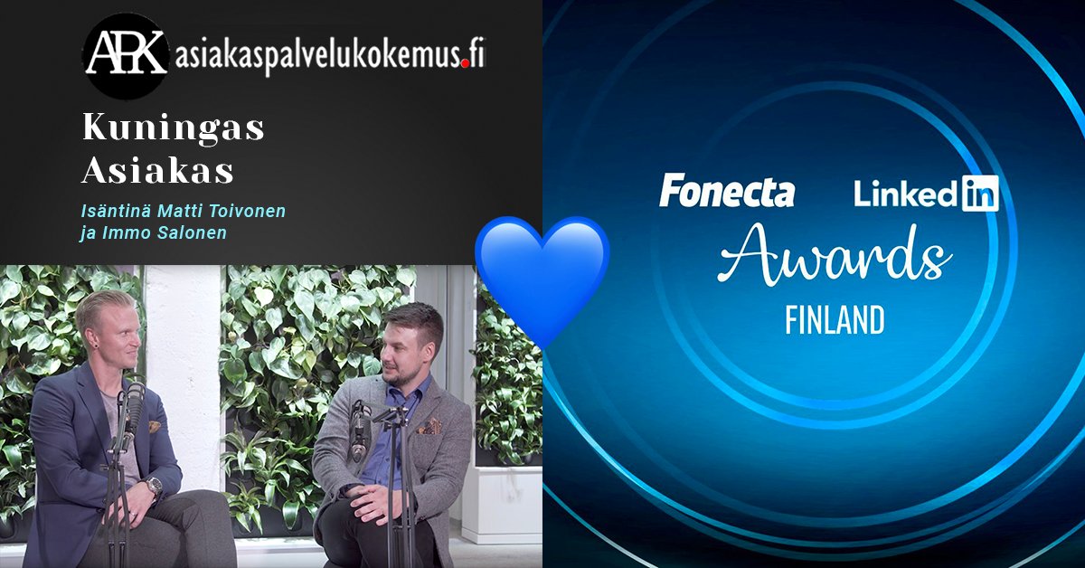 apk_fi's tweet photo. #kuningasasiakas on ylittänyt kaikki odotuksemme.
Lähdettiin siis mukaan ensimmäiseen https://t.co/S5zqmkCSXj
Sydämellinen kiitos jo nyt @SeppaSalla ja @mvirmasalo. Enempää emme paljasta, mutta sama tykitys jatkuu.
#kohtaamisia20 #linkedinawardsfinland #fonecta @fonecta https://t.co/FrUqpjblQ5