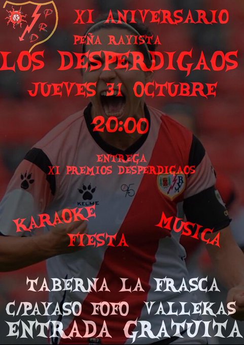 Por fin es jueves y ha llegado uno de los días señalados en franjirrojo en el calendario: la fiesta y la entrega de premios de <a href="/losdesperdigaos/">los desperdigaos</a>.

Preparad los buches, afinad las voces... y a disfrutar a partir de las 20h en <a href="/FraskaVk/">LaFraskaVK</a>

¡Vallekas entera se va de borrachera!