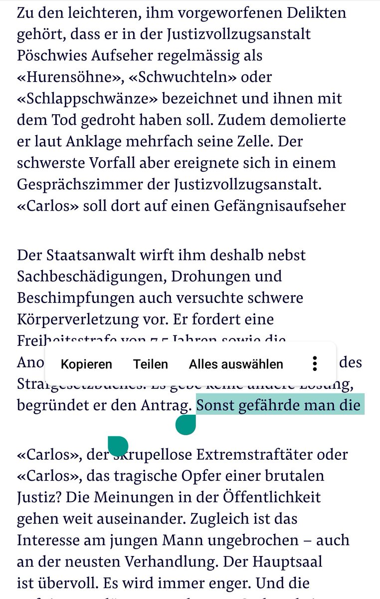 Liebe <a href="/NZZ/">NZZ</a>, ich lese eure Nachrichten zumeist sehr gerne, doch leider sehe ich den Schluss eines Satzes vor einem Ansatz nicht in eurer App. Hier ein Beispiel. 

Könnt ihr euch dem bitte annehmen?