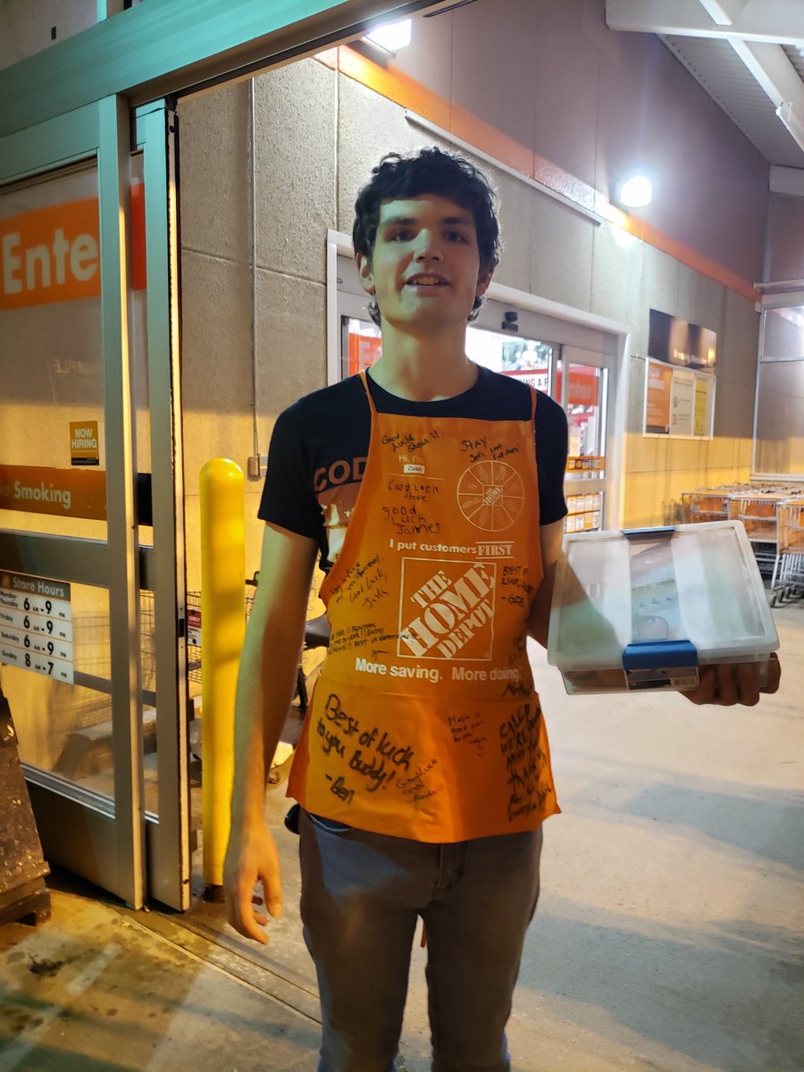 bigchevy350boy's tweet photo. Good luck Mr. Caleb Graham on your new adventure in life! The Marines are lucky to have you! Thank you for all your hard work at 2408! You will be missed!
#HD2408 #NEProud #NothinToIt @Joshua_c_kelsey @HomeDepot2408 @paulc2404a https://t.co/r5OZhoz6SZ