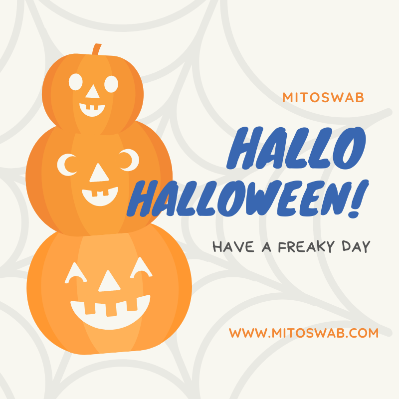 Witches are riding, Black cats are on its way, Whispers and laughs sound from the Moon and "Its Halloween". Have a freaky Halloween🎃 #Mitoswab
