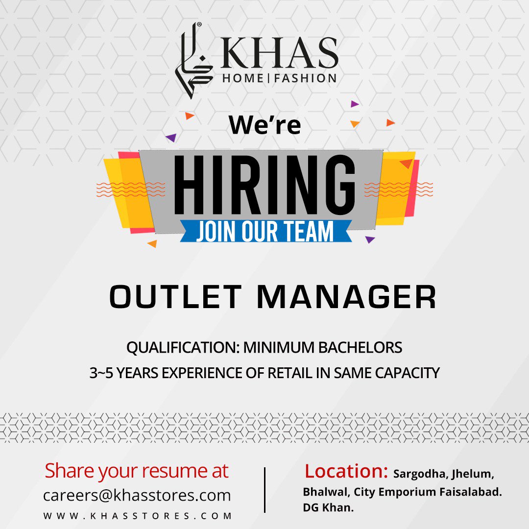 Jobs Opening at KHAS. 

#Jobs #JobsInPakistan #Faisalabad #JobsInFaisalabad #FaisalabadJobs #Recruitment