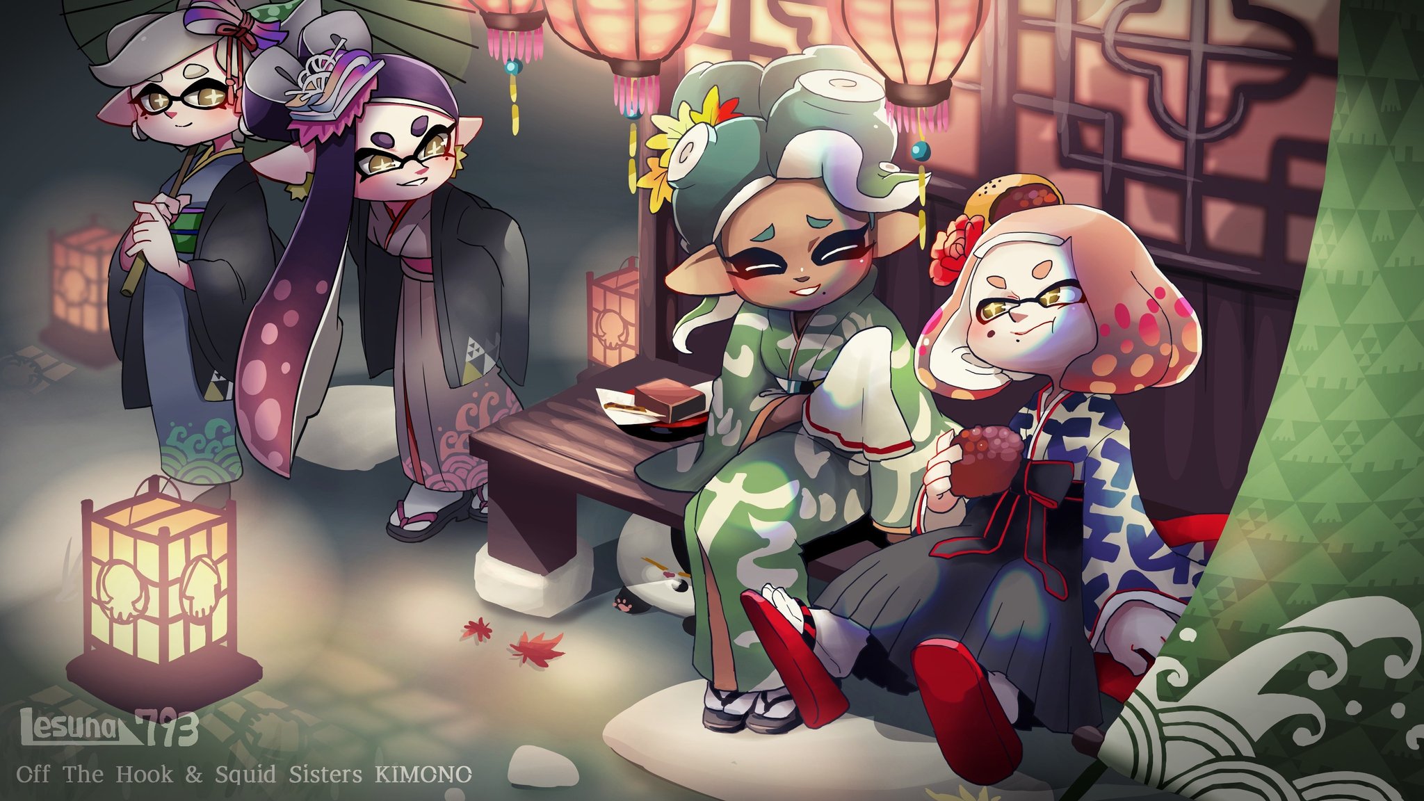 Twitter 上的 Lesuna793 秋と和装と灯り Splatoon2 スプラトゥーン2 Offthehook Kimono テンタクルズ シオカラーズ 着物 T Co 4easwdylv7 Twitter
