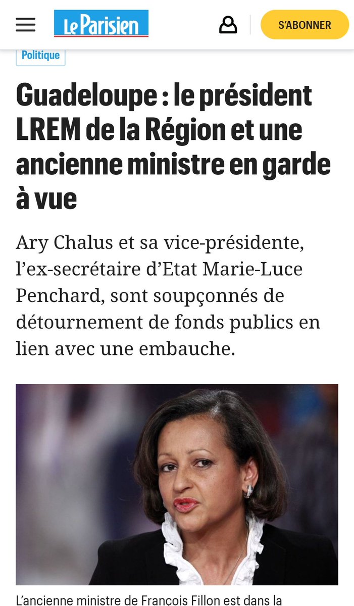 Le président LREM de la région Guadeloupe, Ary Chalus, et une ex-ministre de Sarkozy, Marie-Luce Penchard, sont placés en garde à vue pour une affaire de détournements de fonds publics.