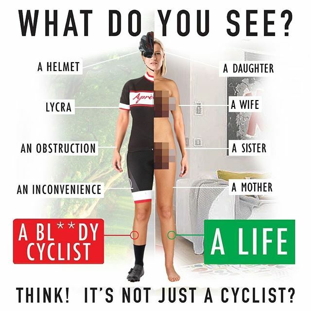 Our post has nothing to do with sex, gender, age or nudity. The message we are giving promotes the critical importance of safety and consideration towards ALL CYCLISTS regardless of gender, age, race or religion. We are all flesh and blood after all, and… ift.tt/2qZyYA4
