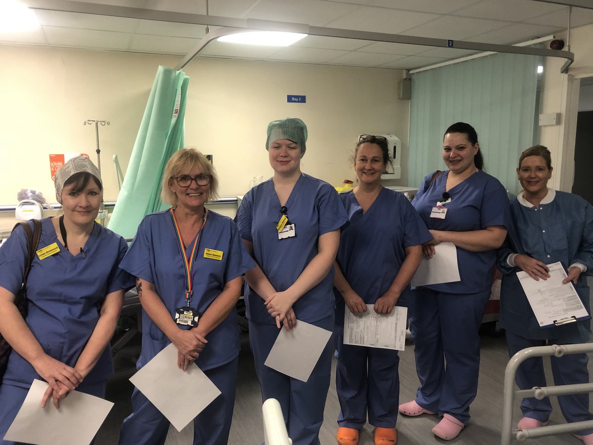 Queues forming to help protect our patients and colleagues against flu! Theatres staff <a href="/Medway_NHS_FT/">Medway NHS Foundation Trust</a> doing their bit #FluFighter #teammedway