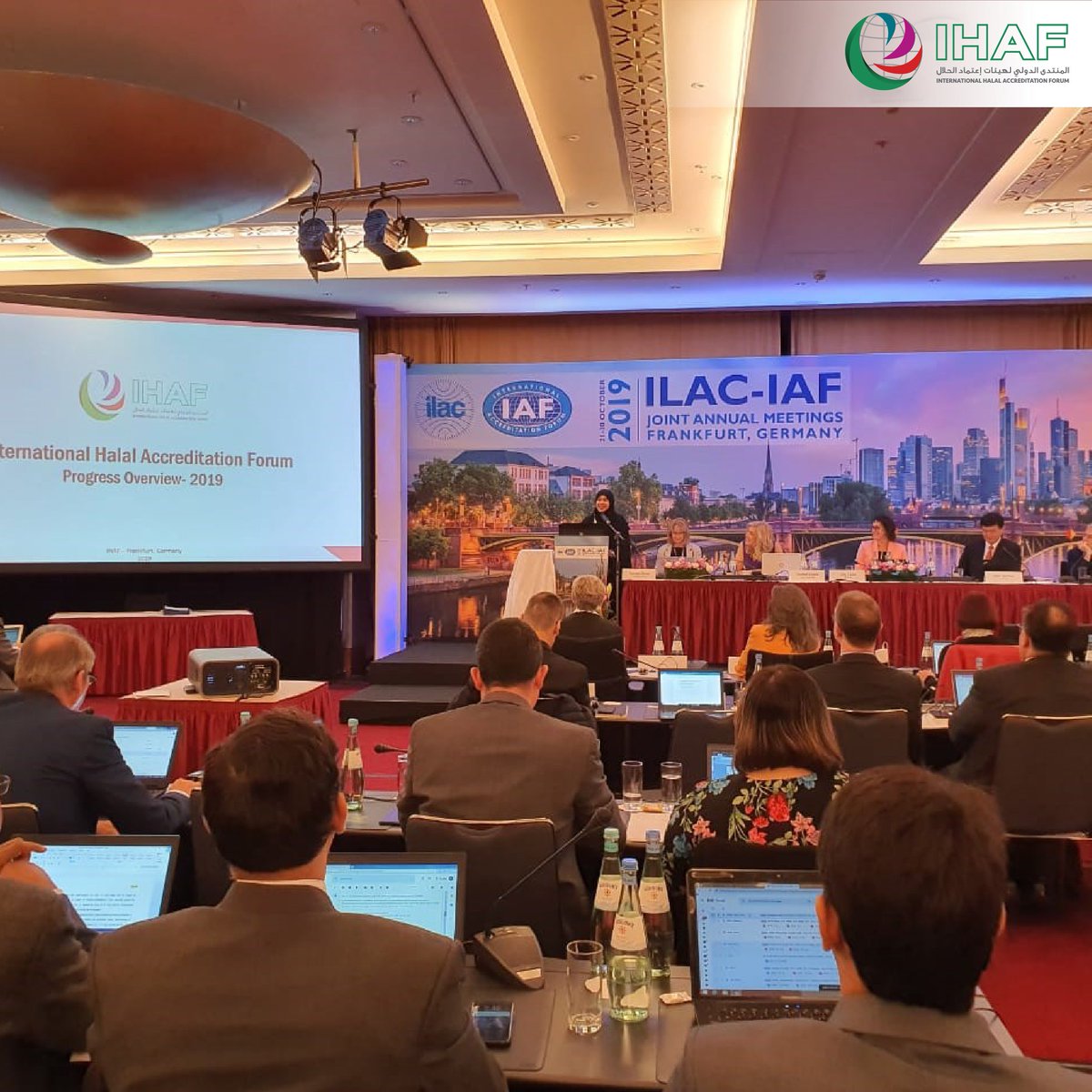 ihaf_org's tweet photo. At the @ILAC_Official-@IAF_Global Joint Annual General Meeting, Dr. Rehab Al Ameri, Secretary-General of #IHAF presented IHAF’s rules & objectives in supporting & facilitating #GlobalHalalTrade
@ENAC_acredita, @ARAC_Official,@hatosag, @ema_ac, @SAE_EC, @isostandards, @ACCREDIA https://t.co/lJ834QKEnK
