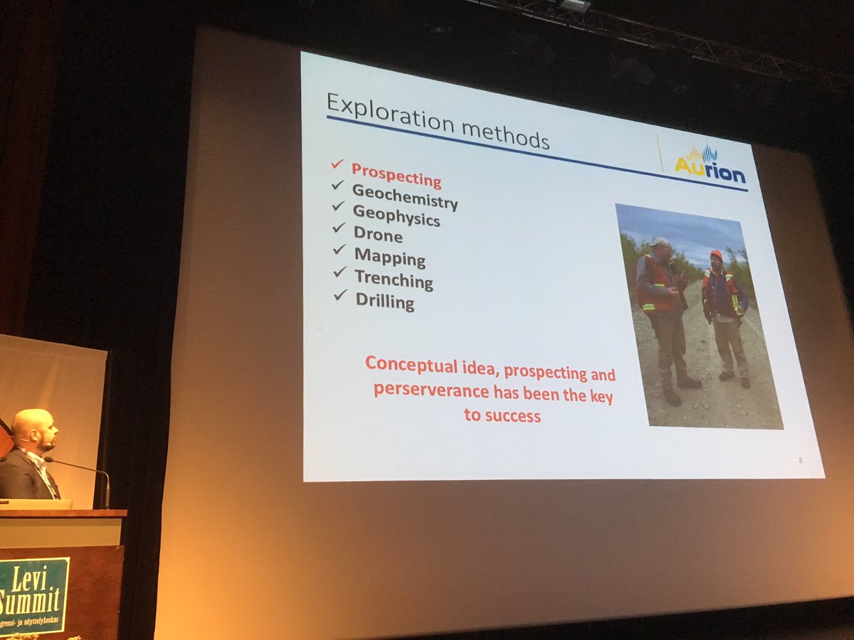 FEMconference's tweet photo. Mathias Forss, Aurion Resources Ltd. &amp; Ab Scandinavian @GeoPool_Ltd: Aurion´s discoveries are based on a good conceptual geological model along with extensive fieldwork. #FEM2019Levi https://t.co/mMeIv8atN5