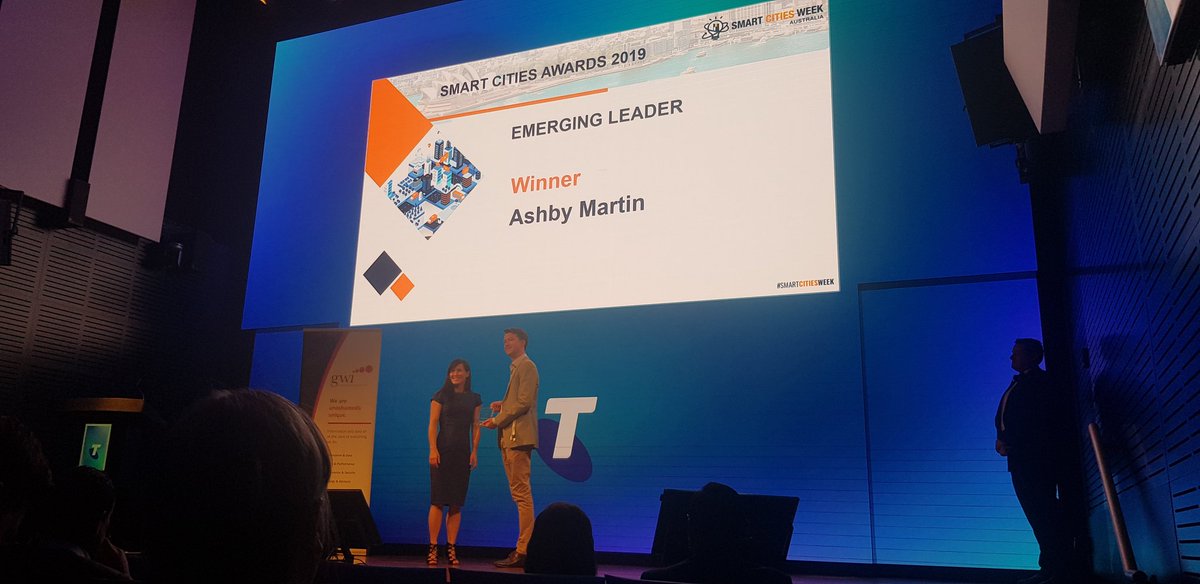 SCC_Innovators's tweet photo. Tonight's winner of the Emerging Leader award is Ashby Martin from @sageautomation! Awesome work! #SmartCitiesWeek #SmartCitiesAwards https://t.co/KJRznDjmjL