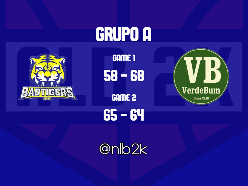Resultado J7 de Grupo A en TorneosPs4

🏀 <a href="/badtigersesport/">Badtigers 2K</a> 58🆚68 <a href="/verdebum2k/">VerdeBum</a>
➡️nlb2k.com/event/badtiger…

🏀 <a href="/verdebum2k/">VerdeBum</a> 64🆚65 <a href="/badtigersesport/">Badtigers 2K</a>
➡️nlb2k.com/event/verdebum…

Últimos partidos de la Fase Regular para estos dos equipos.

🌐torneosps4.nlb2k.com