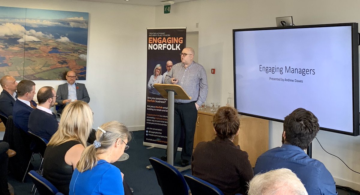 EngagingNorfolk's tweet photo. #engagingmanagers and we’re off with Andrews Dawes... fabulous energy in the room. https://t.co/mW2LCKyV4X