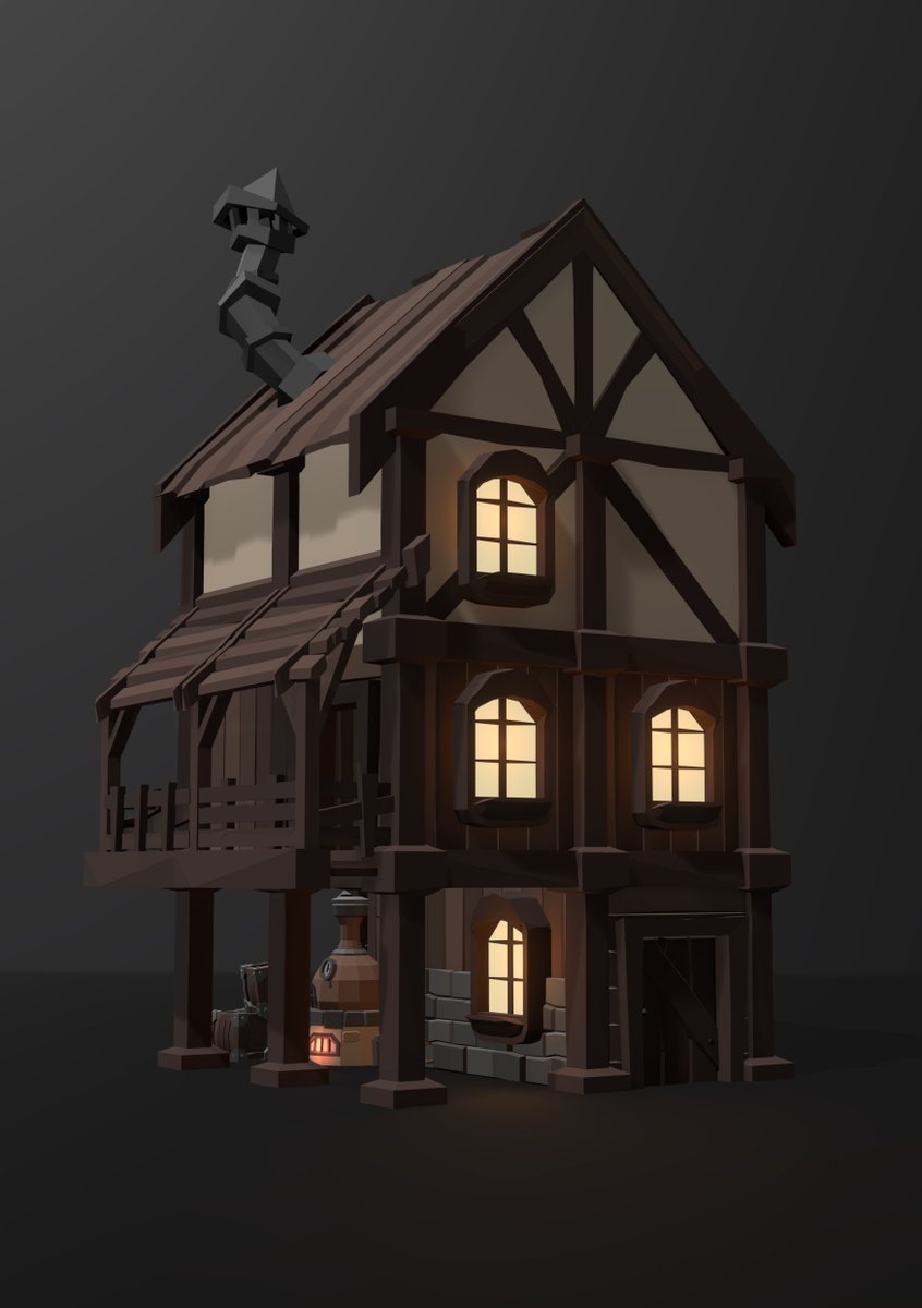 DevorianRealms's tweet photo. Trying out various building types that can be made with our bulding blocks. Keeping it slightly medieval, before we jump into more of a urban style.
#gamedev #steampunk #lowpoly #lowpolygame #gamedesign #lowpoly3d #devorianonline #devorian #gamedesign #blender #blender3d https://t.co/OAL3KrEPiE