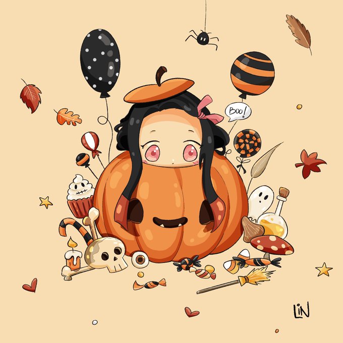 Lin 🍁さんがTwitterに投稿した竈門禰豆子(鬼滅の刃)のイラスト。