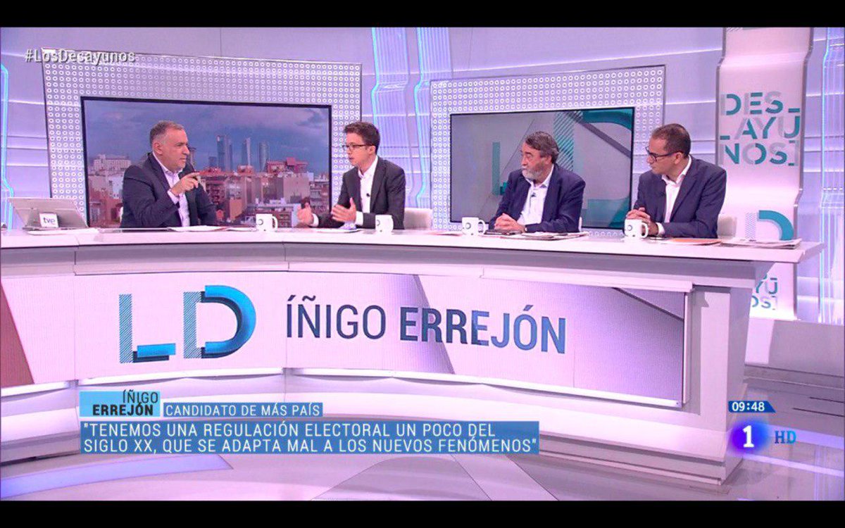 "Necesitamos que la Junta Electoral aclare si el Partido Popular está involucrado en la publicidad falsa para desmovilizar a los votantes progresistas"  <a href="/ierrejon/">Íñigo Errejón</a> #LosDesayunos