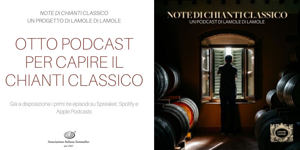 <a href="/LamoleDiLamole/">lamoledilamole</a> e <a href="/gummyindustries/">gummyindustries</a> lanciano "Note di Chianti Classico", otto #podcast dedicati al #vino <a href="/chianticlassico/">Chianti Classico</a>. Contributi di Castagno, Gravina, <a href="/grapetrotter/">Filippo Bartolotta</a> guidati da @ChiaraGian3105. Su <a href="/spreaker/">Spreaker</a>, <a href="/Spotify/">Spotify</a> e <a href="/ApplePodcasts/">Apple Podcasts</a> Link: bit.ly/2q6YXVJ
