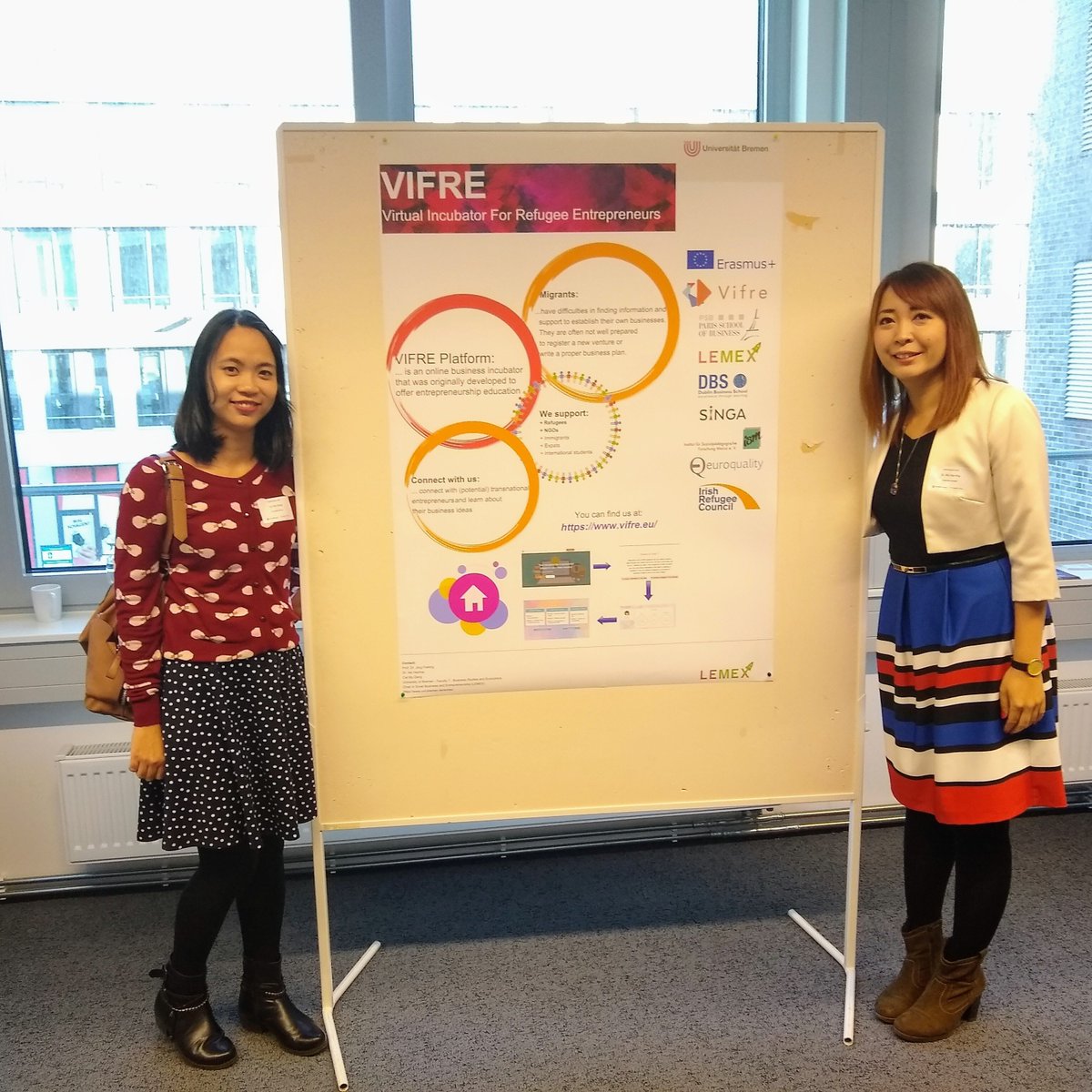 VIFRE_platform's tweet image. VIFRE Project is presented at Chefffrühstück2019 at the Technology Park Bremen! Thanks for your interest in our digital platform for entrepreneurs! #refugeeentrepreneurs #newcomersentrepreneurship #virtualincubator #transnationalentrepreneurs #ErasmusPlus