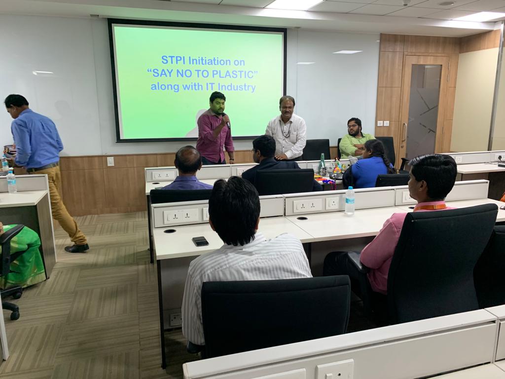 inspiredge's tweet photo. On the occasion of @Mahathma150 &amp; #SwachhataHiSeva to eradicate single-use of plastic, STPI along with IT Industry took oath &amp; pledged "Say No To Plastic"@rsprasad @SanjayDhotreMP @GoI_MeitY @SecretaryMEITY @Omkar_Raii #stpiindia @STPIVizag @mpdvizag #Inspiredge @pillala_diwakar https://t.co/ArYuksTw0h