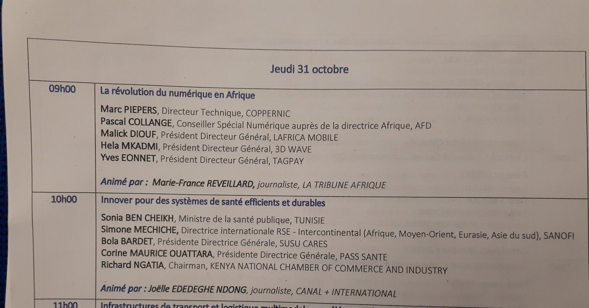 A la conférence "La révolution du numérique en Afrique" <a href="/Espacefm988/">Espace FM</a> <a href="/SuperPolus/">Polus Agathon🦸</a>

"La digitalisation est entrain d'apporter la banque en Afrique...
la banque numérique doit être au coeur du développement social en Afrique" - Yves EONNET (CEO de Tagpay)

 #AmbitionAfrica #Digital