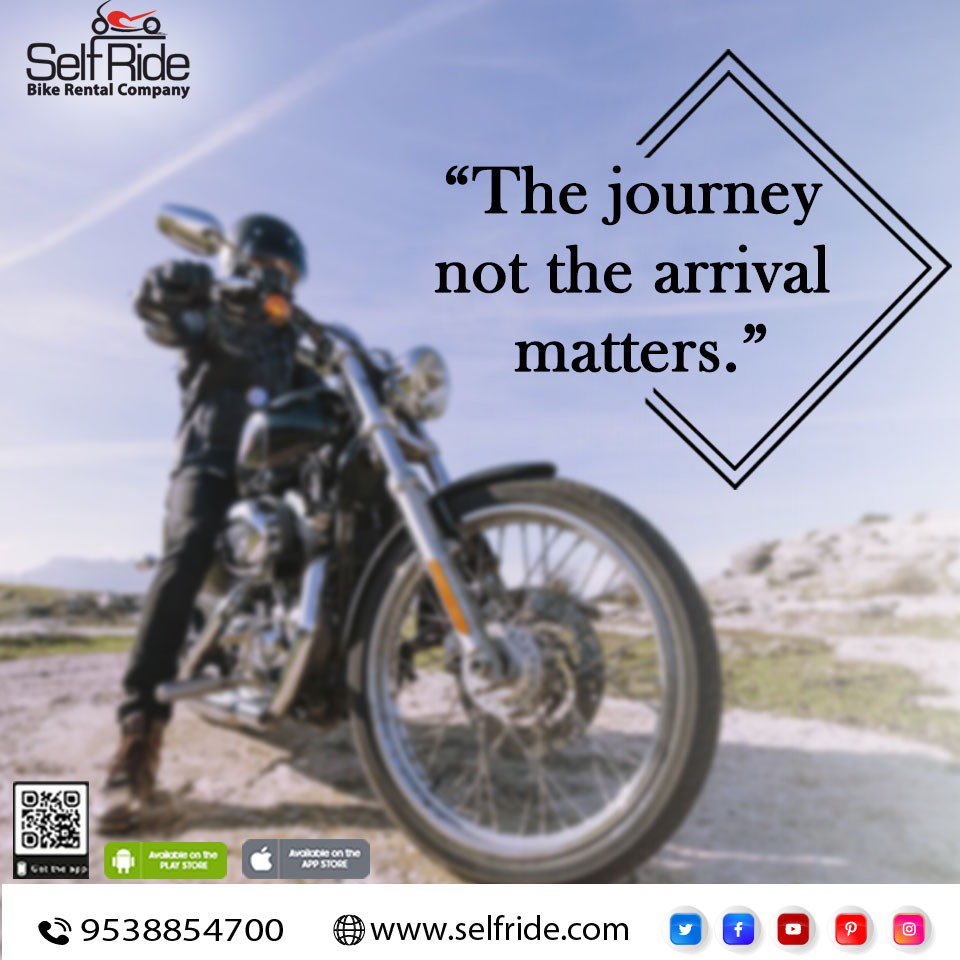 self_ride's tweet photo. The journey, not the arrival matters | Self Ride 
Rent your favorite bike from Self Ride. 

Know More about Self Ride: https://t.co/4yPQmsWNxl
Call Now : 9538854700

#SelfRide #BikeRentalCompany #RentalBikes #RentalBikeInBangalore #Adventure #MonthlyBikeRentalNearMe #Bangalore https://t.co/smMLr8o5je