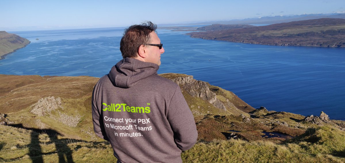 @call2teams is truly a global product with customers and partners in many countries across the globe. Our CTO <a href="/RichardCarverUK/">Richard Carver</a> is currently flying the flag on the beautiful Isle of Skye in Scotland on a family holiday. 🏴󠁧󠁢󠁳󠁣󠁴󠁿 #call2teams #isleofskye #scotland #office365