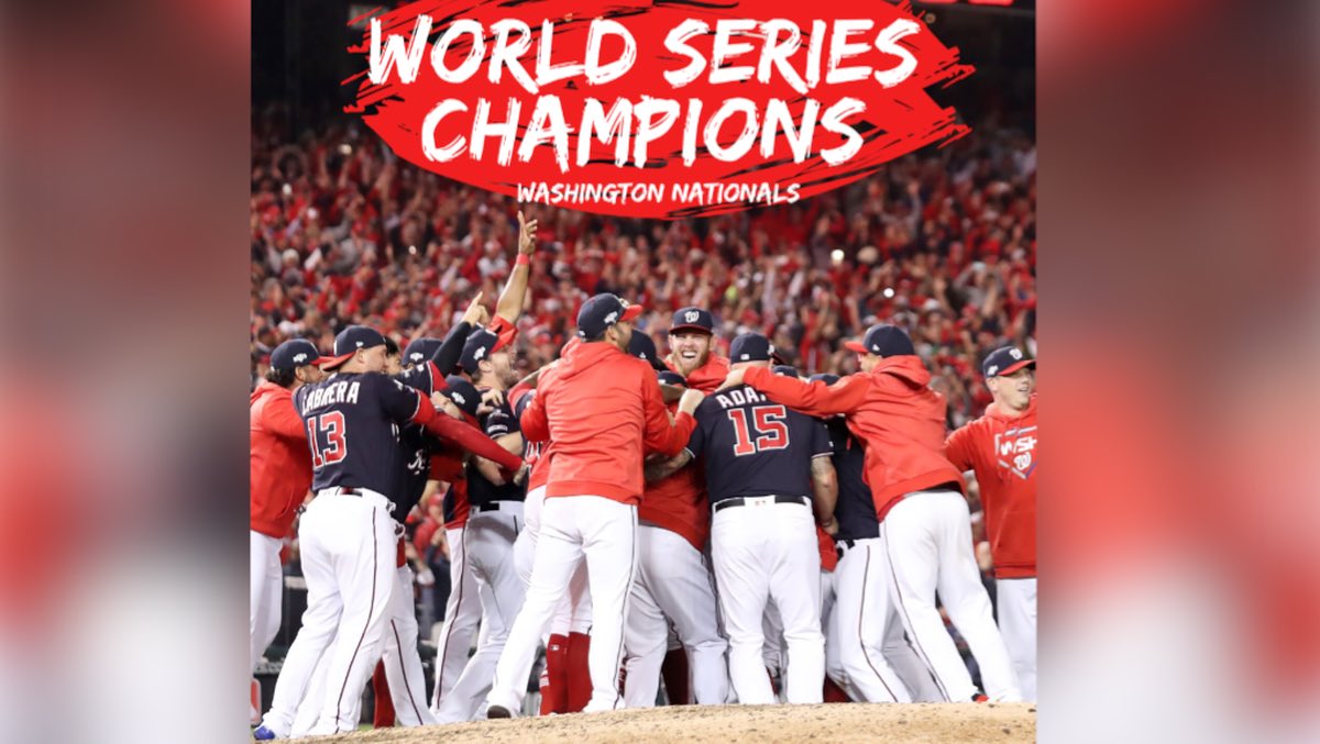 WMC congratulates the 2019 World Series Champions! Great job Washington Nationals!