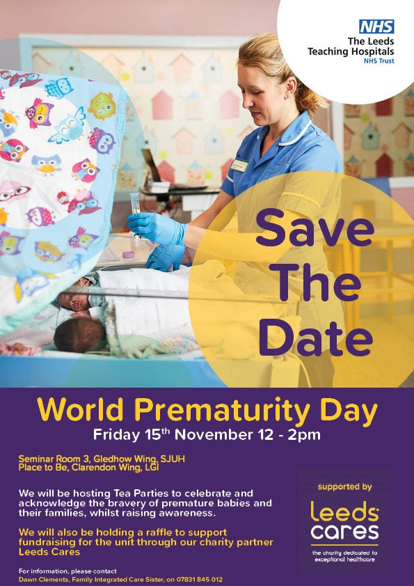 Leeds_Childrens's tweet image. Our Neonatal teams are holding a tea party for #WorldPrematurityDay to celebrate and acknowledge the bravery of babies and their families. Parent groups, families and staff are all invited!

There will also be a raffle to support fundraising for the units via @Leeds_Cares