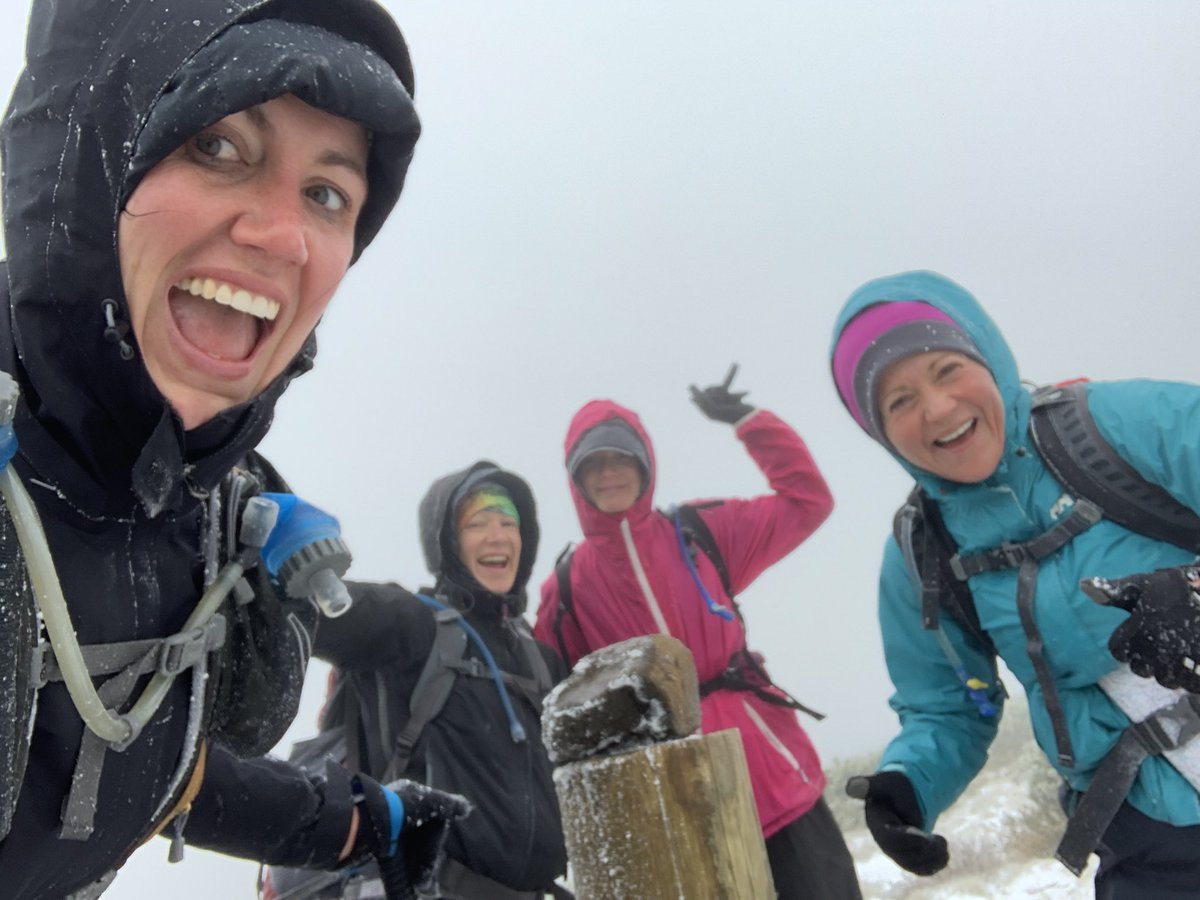 libbynutts's tweet photo. Still on a high from our epic run adventure last weekend. 13 hours on our feet, 58km, 2600m elevation all in snow and hail. Wild women on top. https://t.co/kfgblyRucj