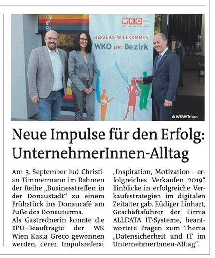 alldata_wien's tweet image. Nachbericht zum WK im Bezirk Frühstück in der aktuellen Bezirkszeitung für den 22. Bezirk - wir helfen hier gerne UnternehmerkollegInnen mit unserem Fachwissen!
