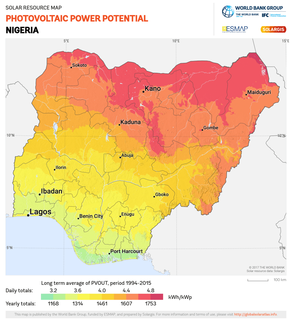 BASSCOMMENERGY's tweet photo. Solar Yield… 

This is the amount of solar energy that is hitting the earth over a period of a year converted into electricity via solar panels 
Culled from SOLA publication – Countries that are perfect for Solar: 
Image credit: SOLA https://t.co/hIMMoWq3SQ